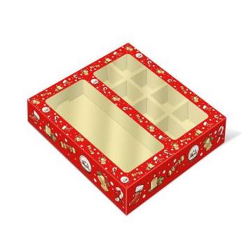 Коробка под 8 конфет и плитку шоколада, "Сладкий праздник", 177*178,5*38,5мм, шт