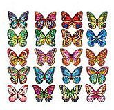 Вафельные бабочки цветные с рисунком микс,180шт