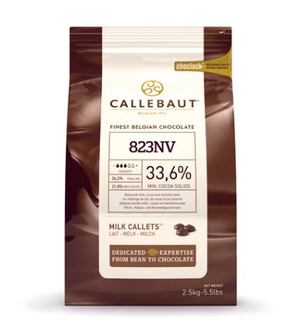 Шоколад Молочный 33,6% в пакете 2,5кг.Callebaut, Бельгия