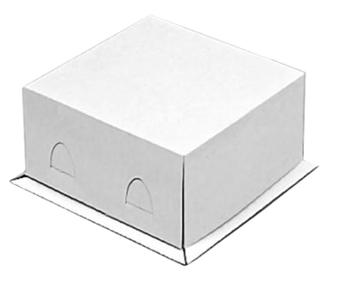 Коробка для торта (гофрокартон белая)17*17*10 см Хром Эрзац