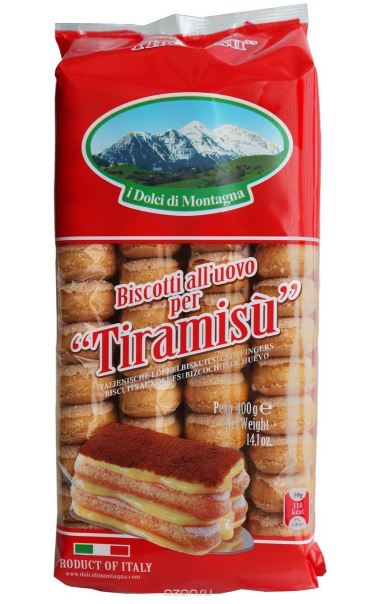 Печенье сахарное для тирамису I Dolci Di Montagna Савоярди , 400 г,Италия, упак