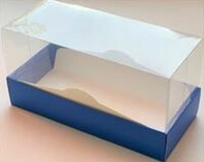 Упаковка для кекса ПРЕМИУМ с прозрачной крышкой, СИНЯЯ Матовая, 180*80*90мм, шт