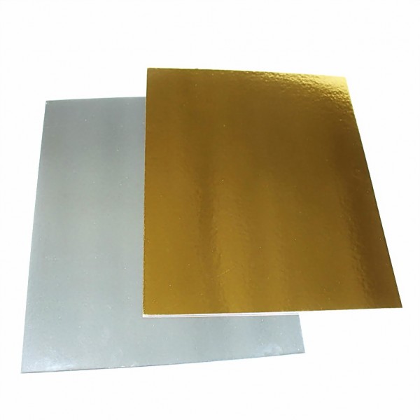 Подложка картонная прямоуг 30*40 см, 0,08 см (золото/серебро)