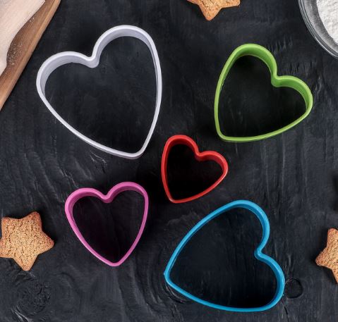 Набор форм для печенья "Сердце", 5 шт, цвет МИКС,набор