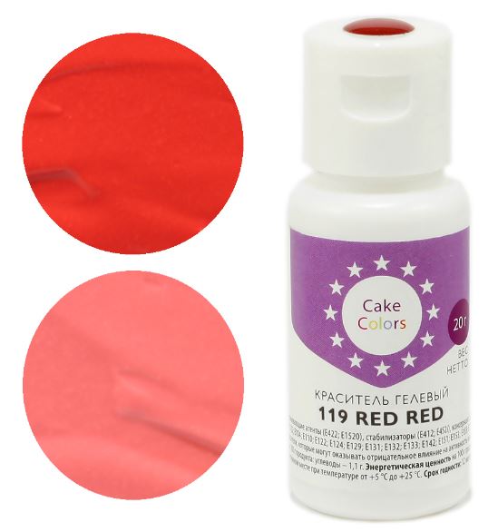 Краситель гелевый Cake (Gleb) Colors 119 RED RED, 20гр