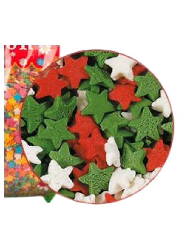 Посыпки сахарные "Звезды красно-бело-зеленые"0,750кг