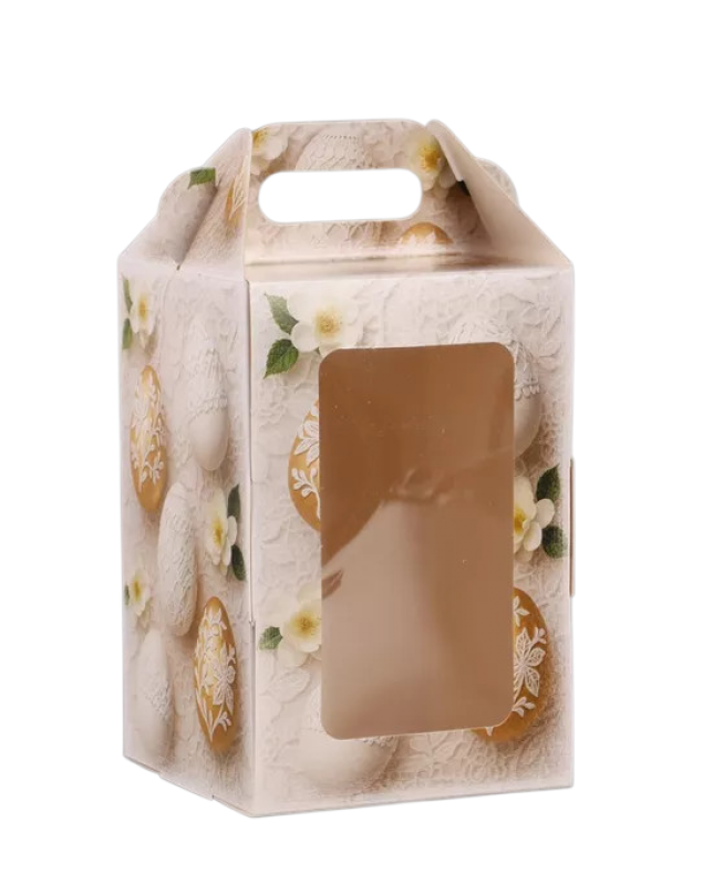 Коробка для кулича с окном "Ажурный", 10*10*15см, шт