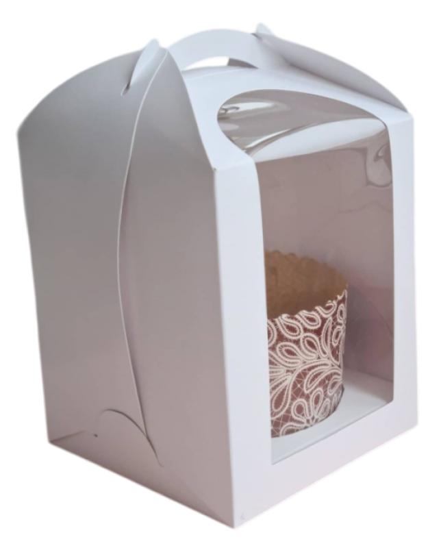 Коробка для кулича с окном Белый, 18*18*20см, шт