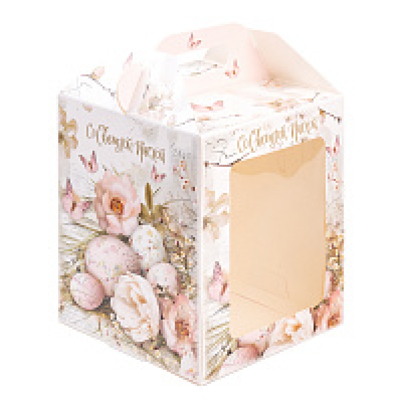 Коробка для кулича с окном "Ретро", 10*10*15см, шт