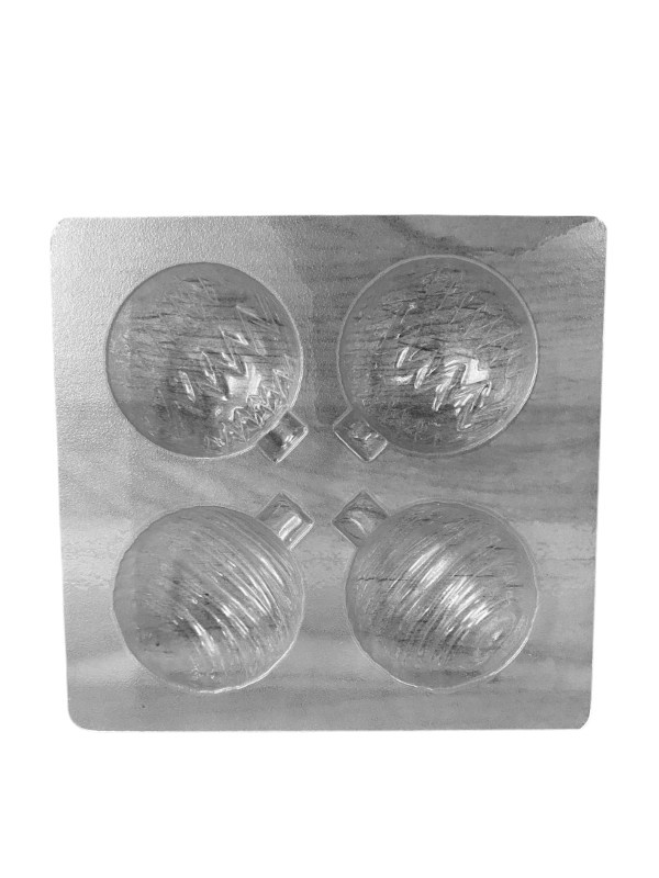 Форма для шоколада "НОВОГОДНИЕ ШАРЫ №8 (50 мм)" 4 ячейки, шт