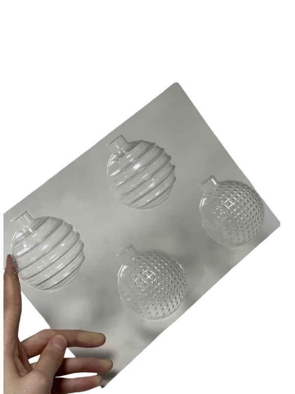 Форма для шоколада "НОВОГОДНИЕ ШАРЫ №11 (70 мм)" 4 ячейки, шт