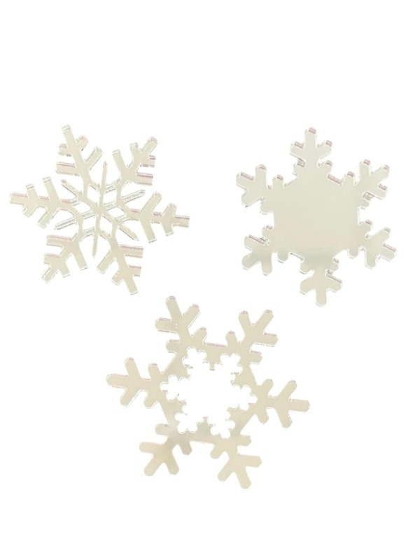 Топпер "Снежинки", серебро, 3шт, набор