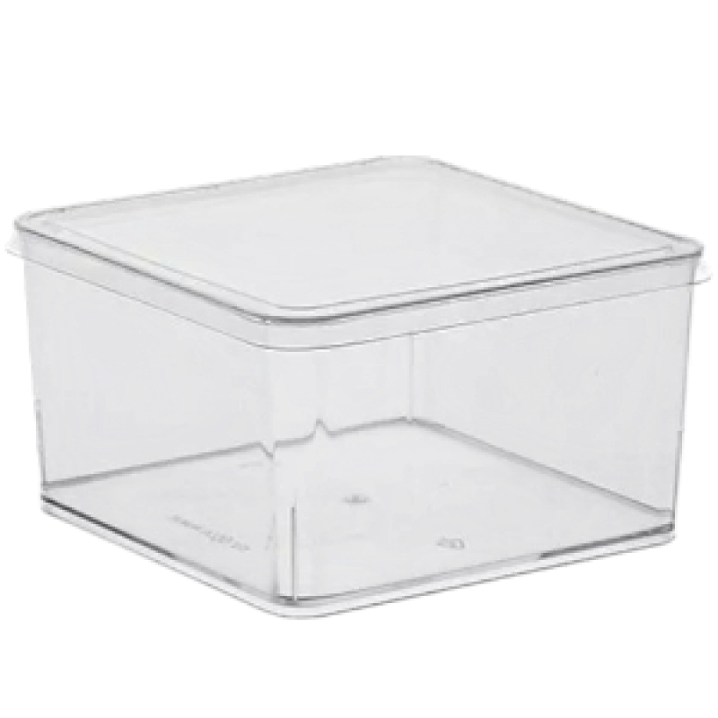 Креманка "КВАДРАТНАЯ" 350 мл. с ПЛОСКОЙ крышкой, шт