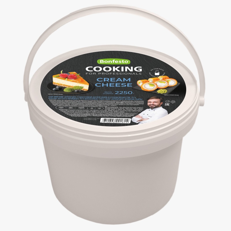 Сыр мягкий сливочный Кремчиз Cooking 70%, Туровский МК, 2,25кг,упак