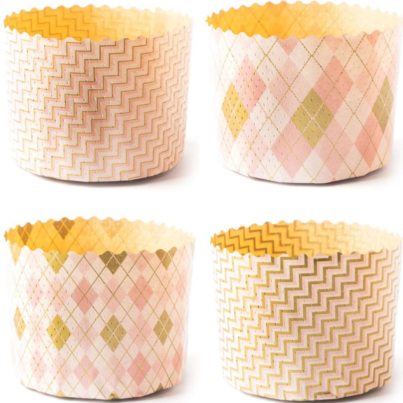 Форма бумажная для кулича рис."РОМБИКИ" 110*85мм, шт