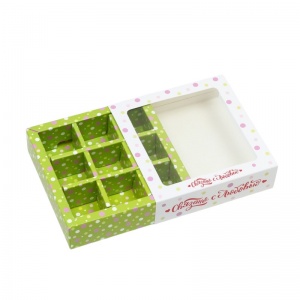 Коробка для 9 конфет с окном, Новогодний Дракончик