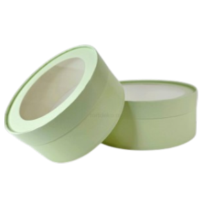 Коробка для зефира Круглая с окном, ФИСТАШКОВАЯ, d200*h70мм, шт