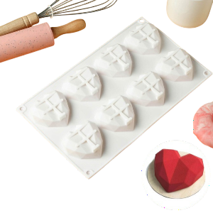 Форма Силиконовая "3d Сердца", 8 ячеек, 29*17см, шт