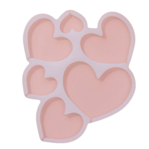 Форма Силиконовая для леденцов "Сердечки", 6 ячеек, 16*14*0,7см, шт