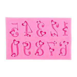 Молд силиконовый "Цифры с сердцами" 11,3*7,2*1 см,1 шт
