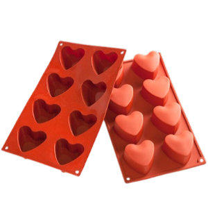 Форма Силиконовая "Сердце", 8 фигур d60мм h-35 мм, шт