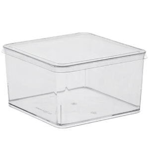 Креманка "КВАДРАТНАЯ" 350 мл. с ПЛОСКОЙ крышкой, шт