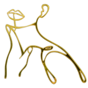 Топпер для торта "Контур лица с рукой", Золотой, 12,5*14см, шт