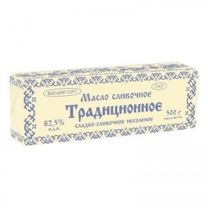 Масло Традиционное несоленое слив 82,5% 500гр (ТМ Купавушка)