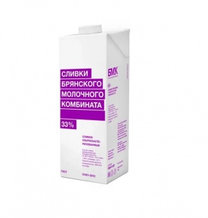 Сливки БМК 33%, 1л, упак