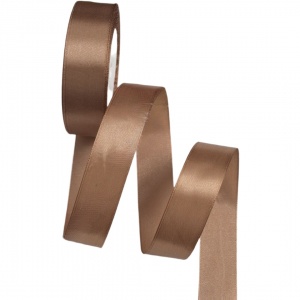 Лента атласная Коричневая 2,5см*25 ярдов (22,86м), рулон