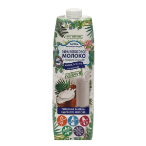 Кокосовое молоко 100%, Азбука Продуктов (жирность 16-19%), 1л, упак