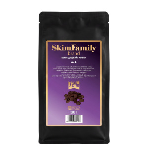 Шоколад горький 72% какао SkimFamily, 1кг