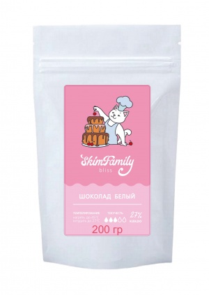 Шоколад Белый SkimFamily Bliss 27%, 200гр, упак