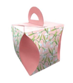 Коробка для кулича ПОДСНЕЖНИКИ d124мм, шт