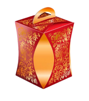 Коробка для кулича УЗОР ХОХЛОМЫ Красный d90мм, шт