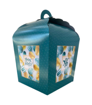 Коробка для кулича БЕЗ ОКНА, "ХВ Бирюза", 17*17*26см, шт