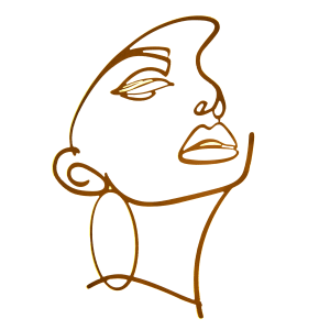 Топпер в торт "Силуэт с сережкой", шт