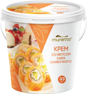 Крем сырный "МИЛЕТТО" 62% 3,3 кг , ведро ОРАНЖ.