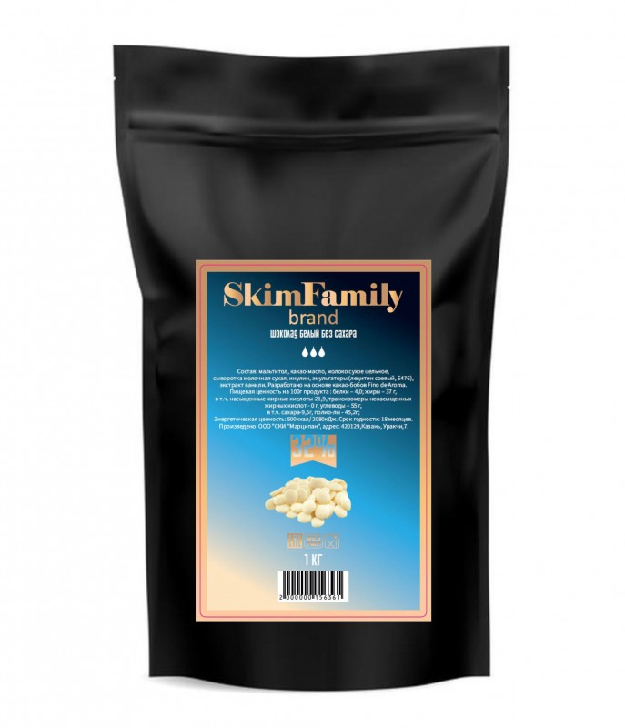 Шоколад Белый БЕЗ САХАРА 32% SkimFamiliy 1 кг.упак.