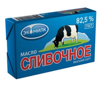 Масло Сливочное Экомилк 82,5 % 450 г, Россия,1 упак