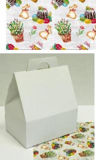 Коробка для сладостей "Домик" 175х120х190 (ПАСХА), шт