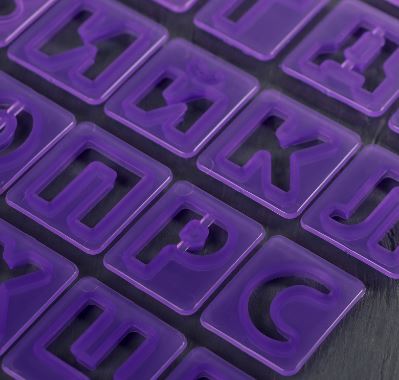 Набор печатей для марципана и теста 43 шт с держателем "Алфавит русский, цифры", буква 3 см,набор