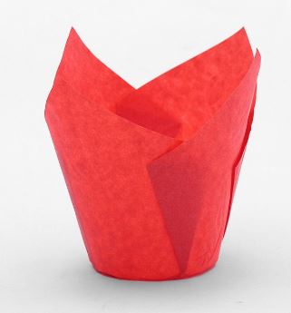 Формы бумажные"Тюльпан "(Красный) d-5 см h-5 см, 1шт