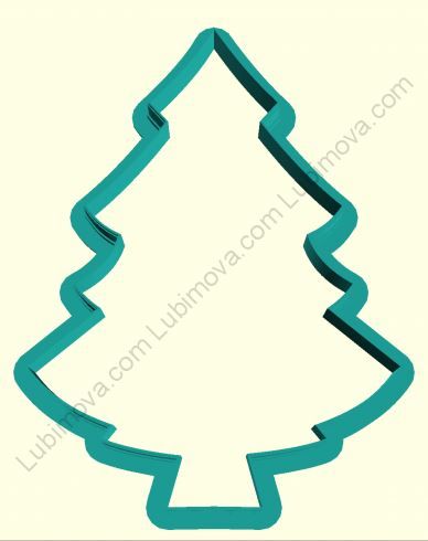 Вырубка пластик "Рождественская елочка 1" 9 см