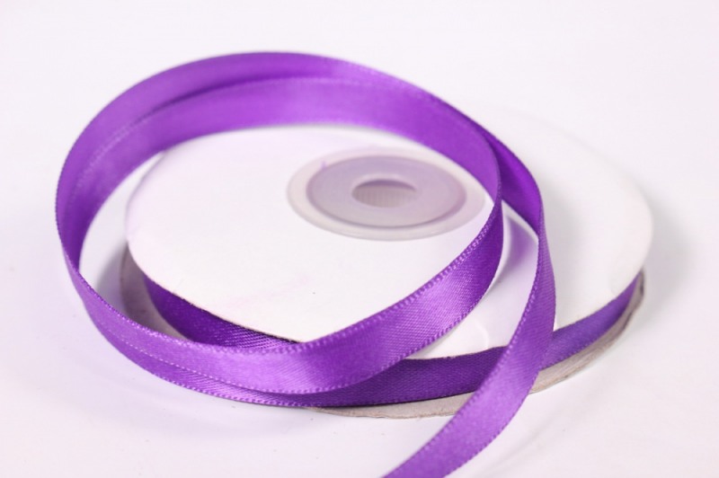 Лента атласная Фиолетовая 1см*25 ярдов (22,86м), рулон