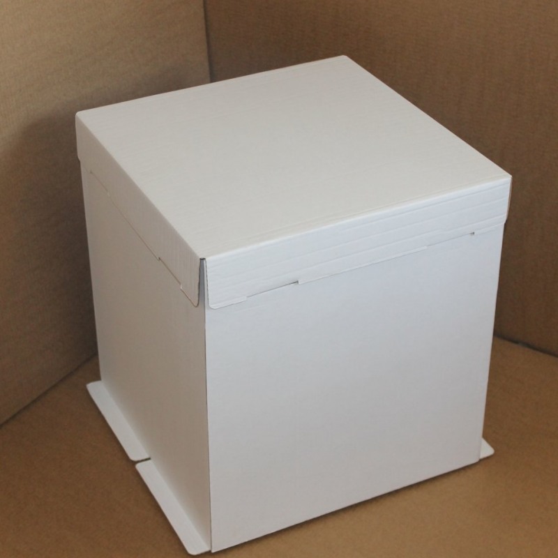 Коробка для торта 420*420*450мм, микрогофрокартон, белая, б/о АРТ