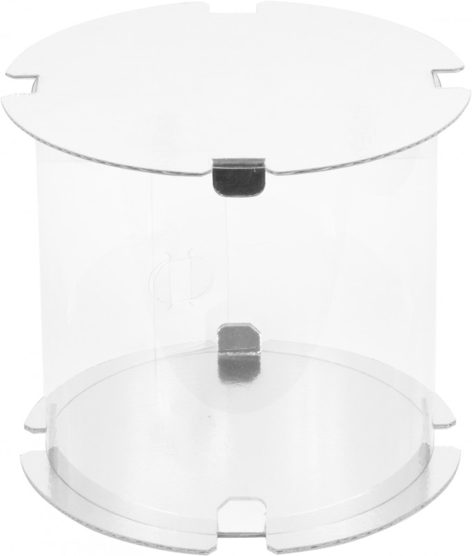 Коробка для торта, пряничный домик прозрачная Тубус (белая) 160*160мм