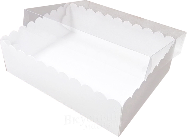 Короб картонный для Капкейков с прозрачной крышкой, 12 капов, белый/крафтАМ, шт