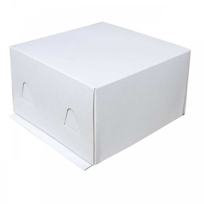 Коробка для торта (гофрокартон белая) 30*30*19 см на 3 кг Хром Эрзац