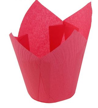 Формы бумажные"Тюльпан "(Темно-розовый) d-5 см h-7см, 50шт, упак